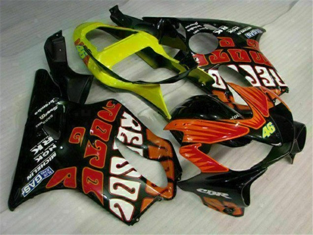 Arancia Nero Kit Carenatura Completa Honda CBR 600 F4i 2001-2003