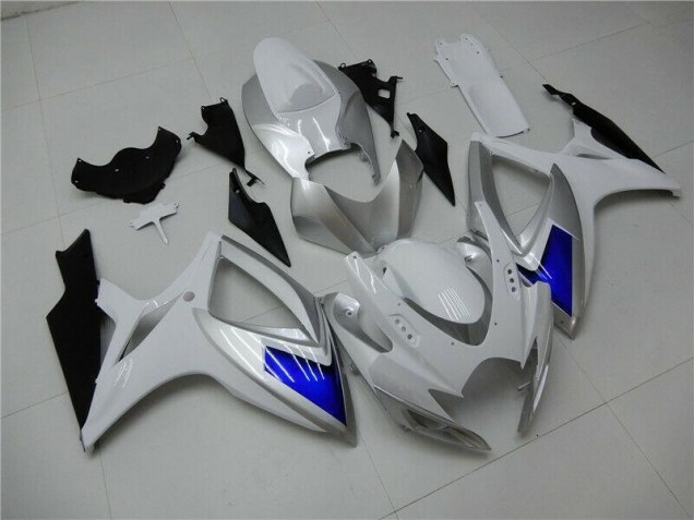 Bianco Blu Kits Carenatura Completo ABS Suzuki GSXR 600 / 750 K6 2006-2007