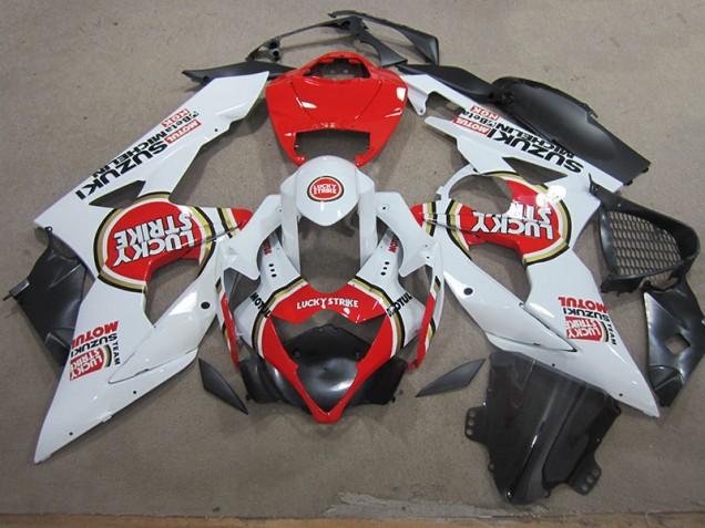 Bianco Lucky Strike Rosso Motul ABS Kit Carenatura Suzuki GSXR 1000 K5 2005-2006