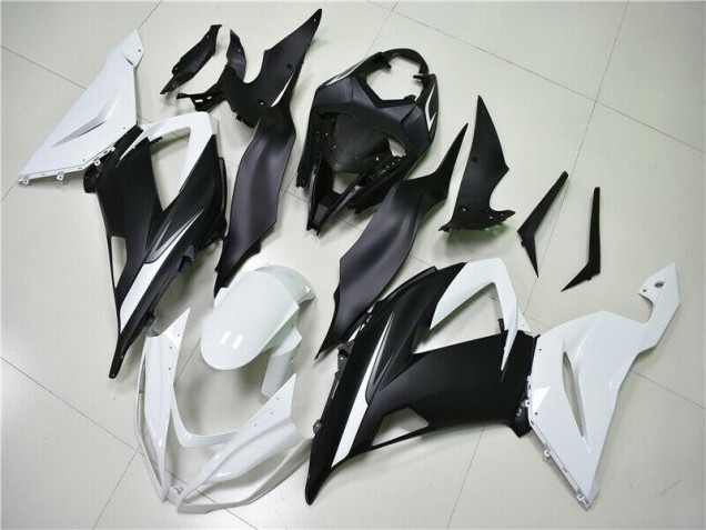 Bianco Nero ABS Plastica & Carene Kawasaki ZX6R 2013-2018