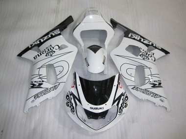 Bianco Nero Corona Extra Carene Suzuki GSXR 600 K1 K2 K3 2001-2003