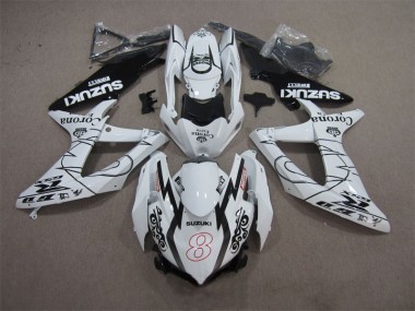 Bianco Nero Corona Extra Motul 8 Carene Suzuki GSXR 600 K8 2008-2010