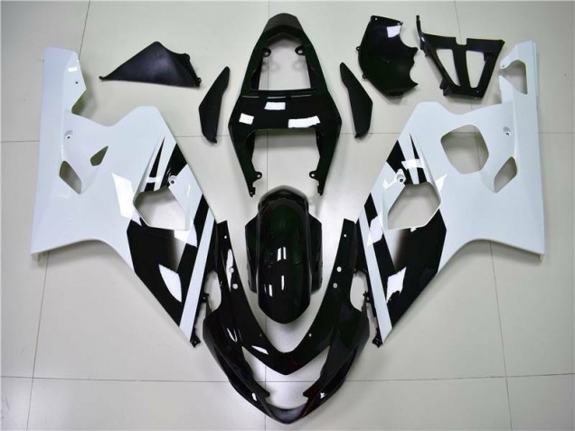 Bianco Nero Kit Carenatura Iniezione Suzuki GSXR 600 / 750 K4 2004-2005