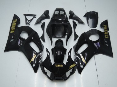 Lucido Nero Oro Adesivo Carene Yamaha R6 1998-2002