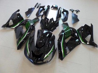 Lucido Nero con Verde Line Carene Kawasaki ZX14R ZZR 1400 2006-2011