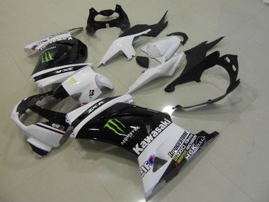 Nero Bianco Monster ABS Kits Carenatura Kawasaki ZX 250R 2008-2012