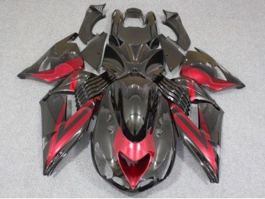 Nero Rosso ABS Plastica & Carena Kawasaki ZX14R ZZR 1400 2006-2011