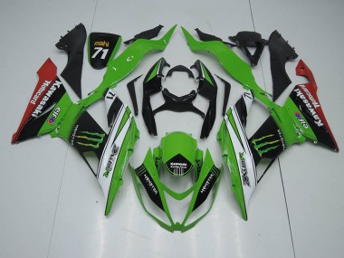 Nero Verde Bianco Monster Carene Kawasaki ZX6R 2013-2018