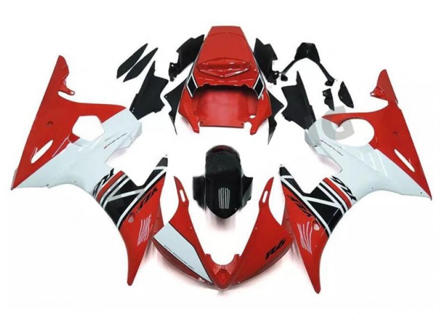 Rosso Bianco Nero ABS Kit Carenatura Yamaha R6 2003-2005