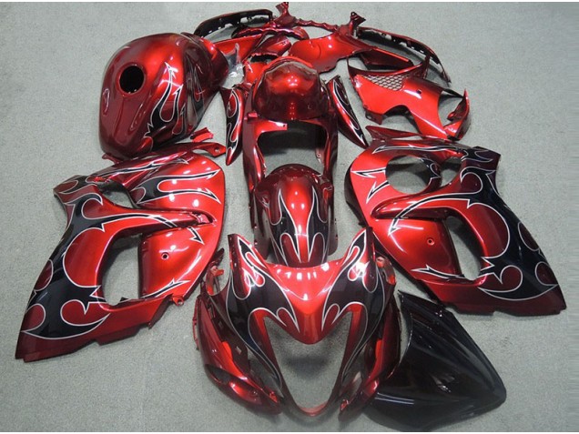 Rosso con Nero Fiamma Carene Suzuki GSXR 1300 Hayabusa 1996-2007
