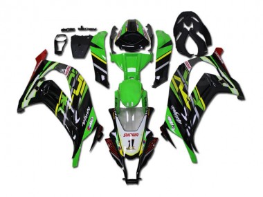 Verde Nero ABS Kits Carenatura Kawasaki ZX10R 2011-2015