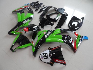 Verde Nero con Numero 66 Carene Kawasaki ZX10R 2011-2015